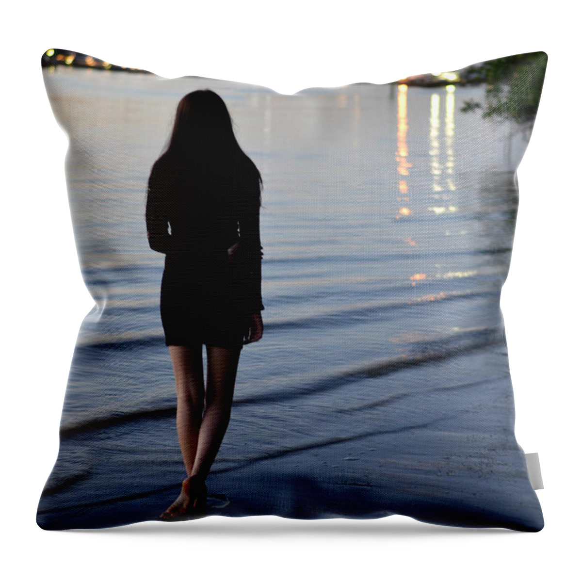 Woman Throw Pillow featuring the photograph No Man's Land by Laura Fasulo