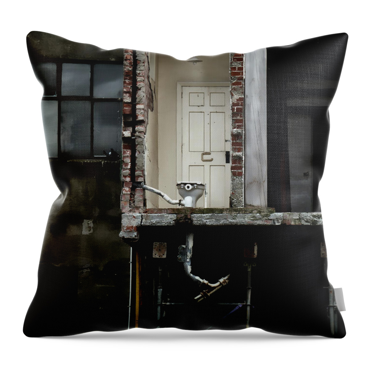 Canterbury Throw Pillow featuring the photograph No More Toilet Paper by Steve Taylor