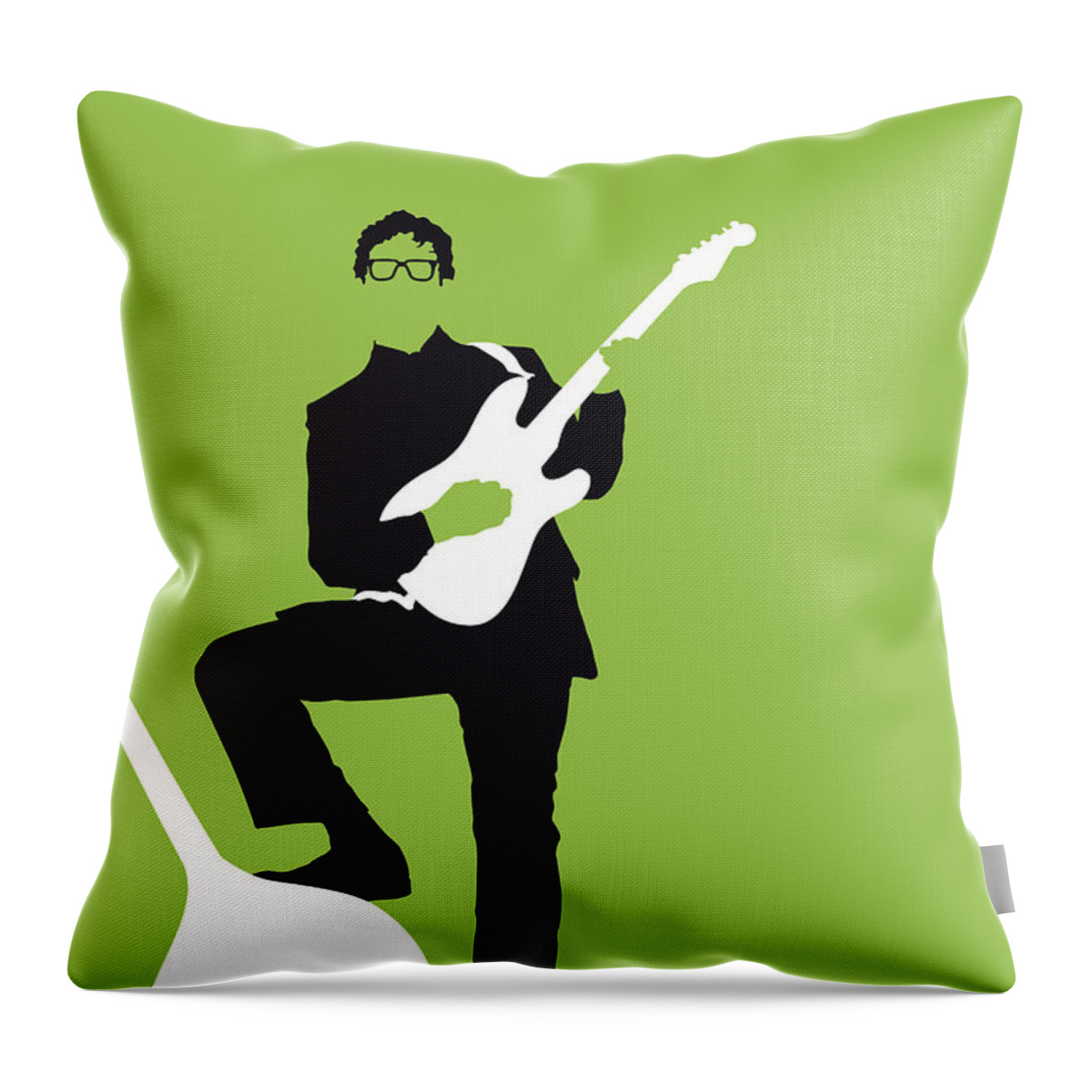 Buddy Throw Pillow featuring the digital art No056 MY BUDDY HOLLY Minimal Music poster by Chungkong Art