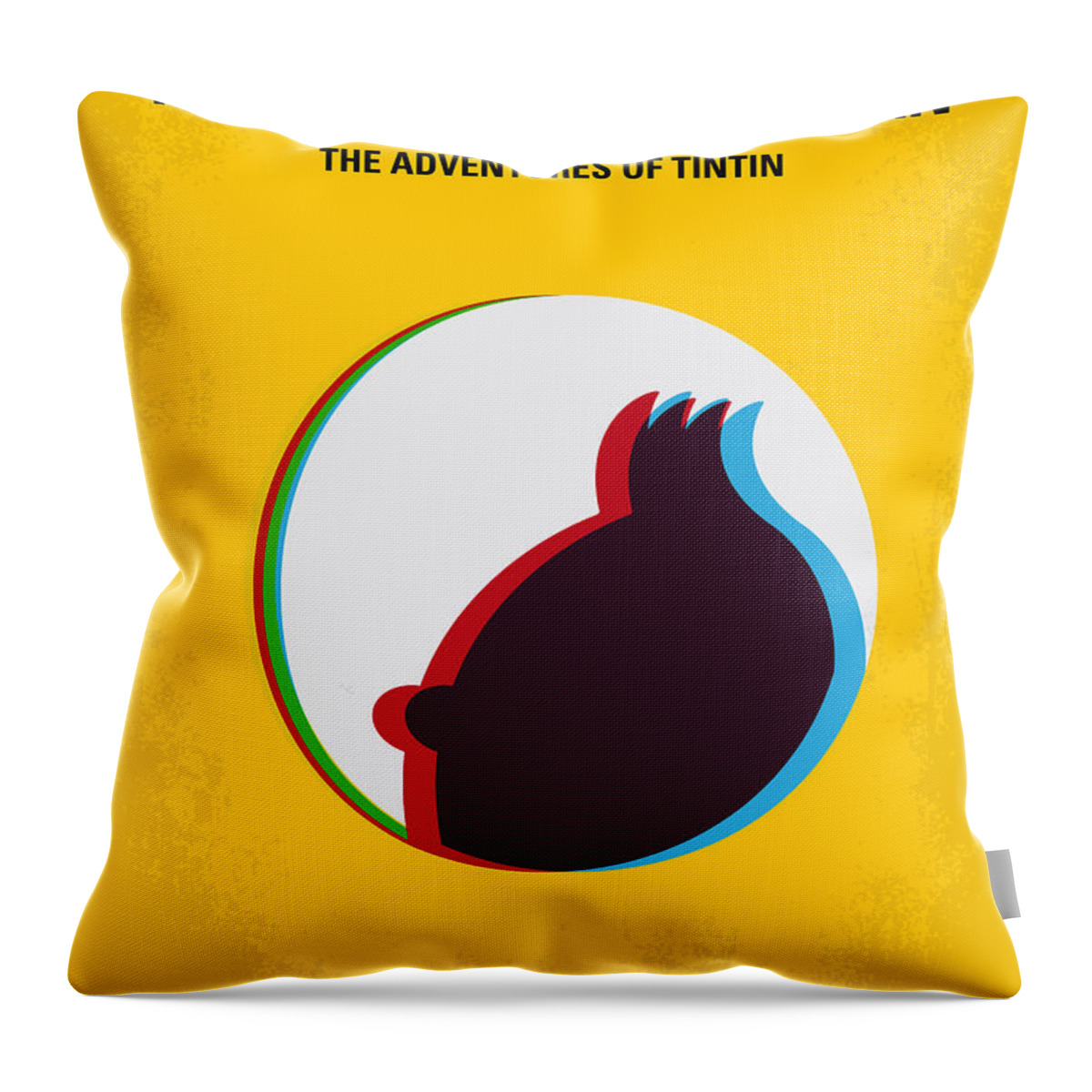 The Secret Of The Unicorn Throw Pillow featuring the digital art No096 My TINTIN-3D minimal movie poster by Chungkong Art
