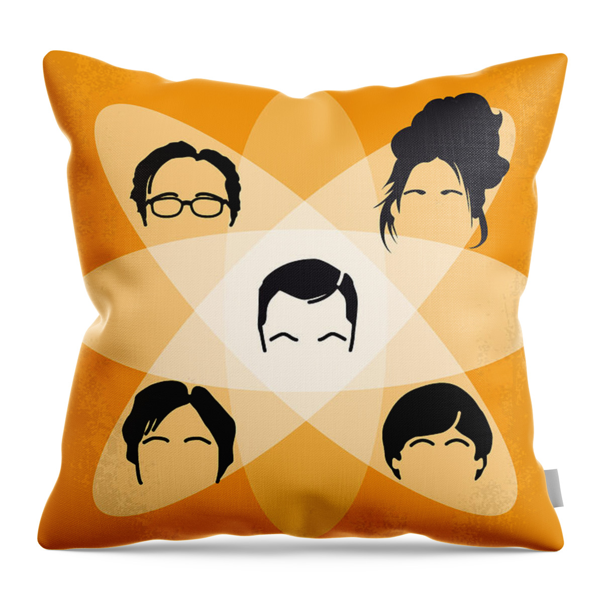 The Big Bang Theory Throw Pillow featuring the digital art No196 My The Big Bang Theory minimal poster by Chungkong Art