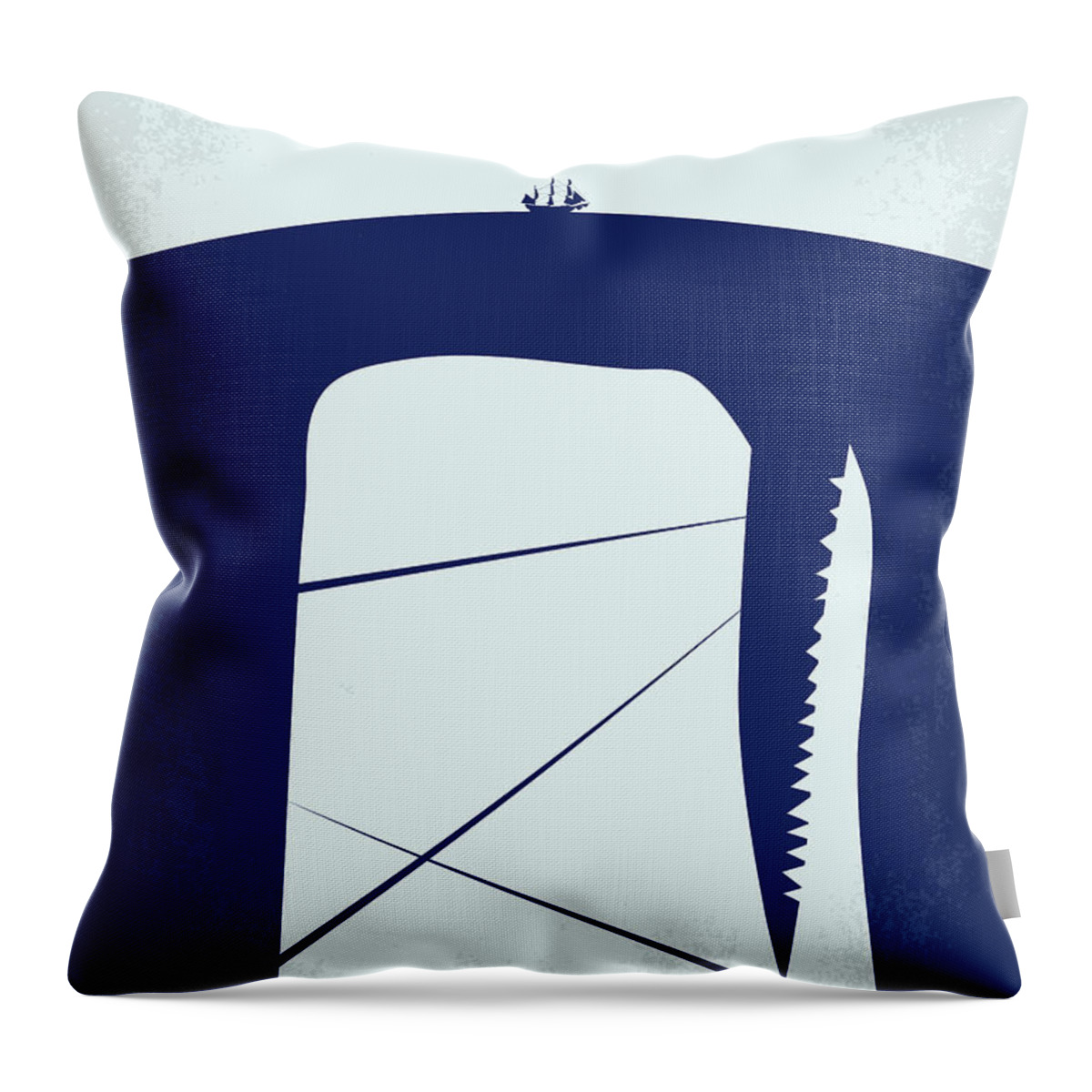 Moby Dick Throw Pillow featuring the digital art No267 My MOBY DICK minimal movie poster by Chungkong Art