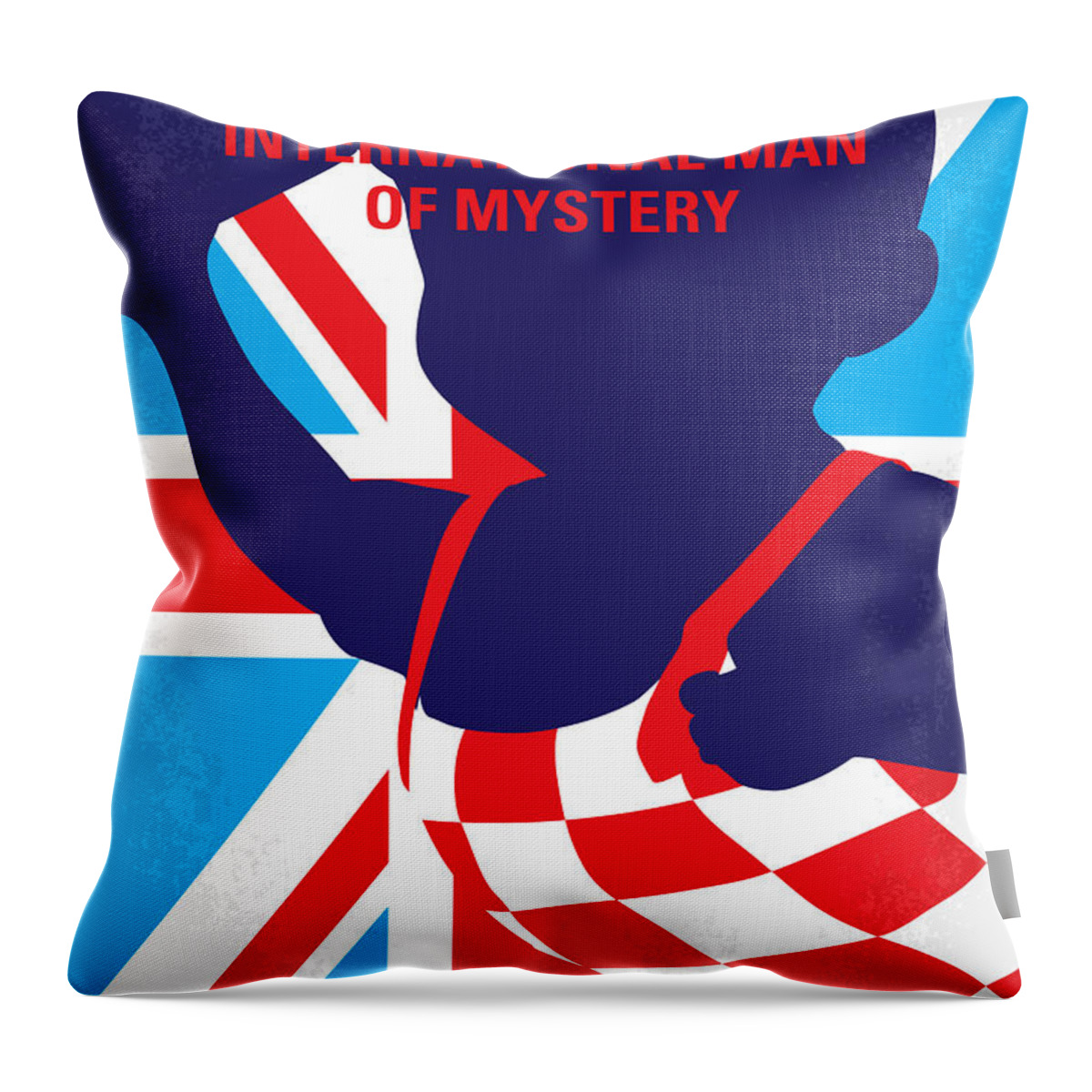 Austin Powers Throw Pillow featuring the digital art No373 My Austin Powers I minimal movie poster by Chungkong Art