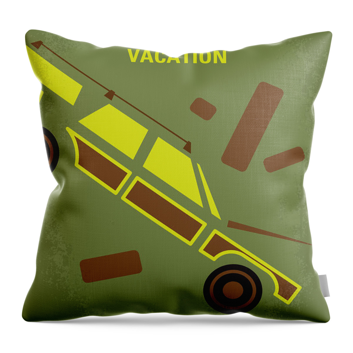 National Lampoons Vacation Throw Pillow featuring the digital art No412 My National Lampoons Vacation minimal movie poster by Chungkong Art