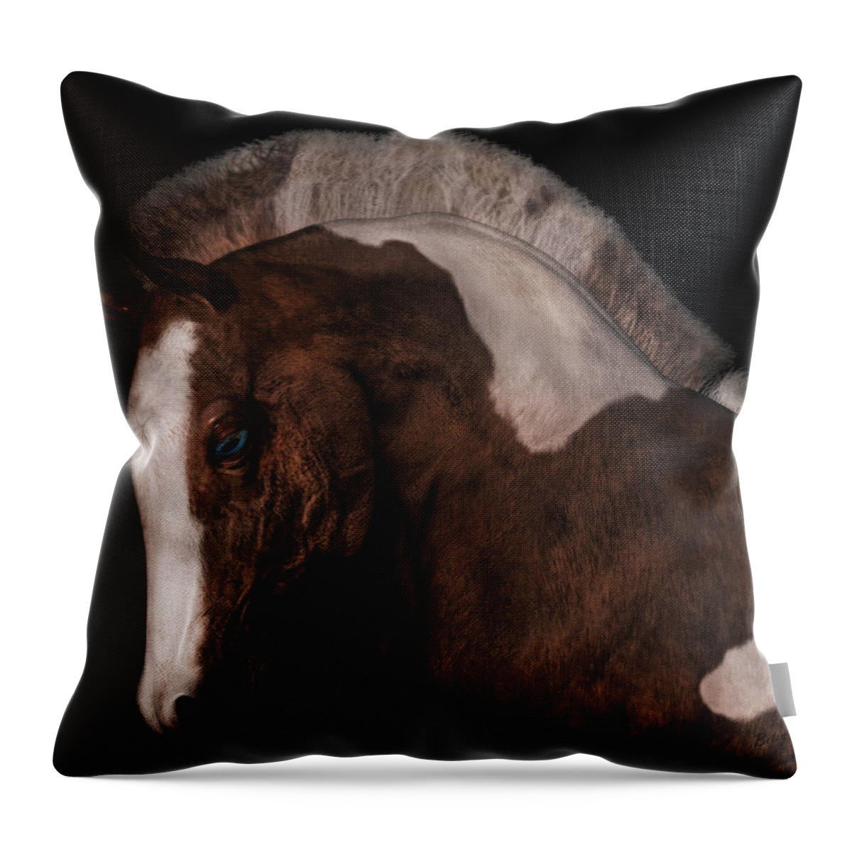 Horse Throw Pillow featuring the digital art Noble by Betsy Knapp