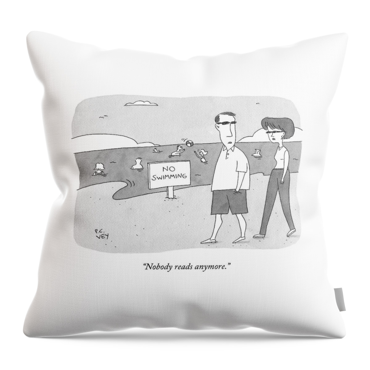 Nobody Reads Anymore Throw Pillow