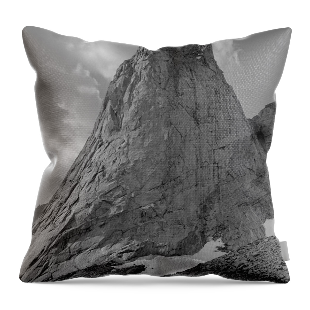 Pingora Peak Throw Pillow featuring the photograph 109649-BW-North Face Pingora Peak, Wind Rivers by Ed Cooper Photography