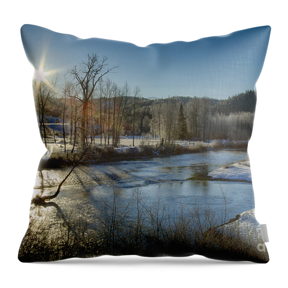 Coeur D Alene National Forest Throw Pillow featuring the photograph North Fork Sun by Idaho Scenic Images Linda Lantzy