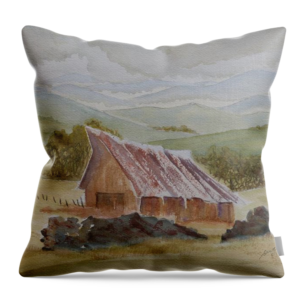 Winnemucca Throw Pillow featuring the painting North of Winnemucca by Joel Deutsch