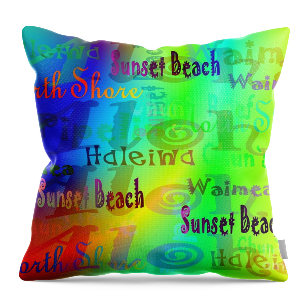 Hawaii Throw Pillow featuring the digital art North Shore Beaches by Dorlea Ho