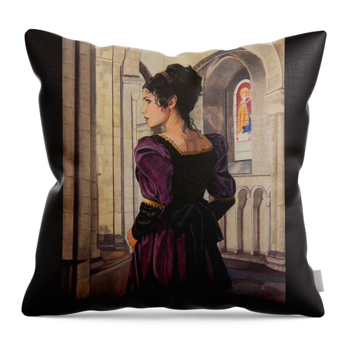 Whelan Art Throw Pillow featuring the painting Northanger Abbey by Patrick Whelan