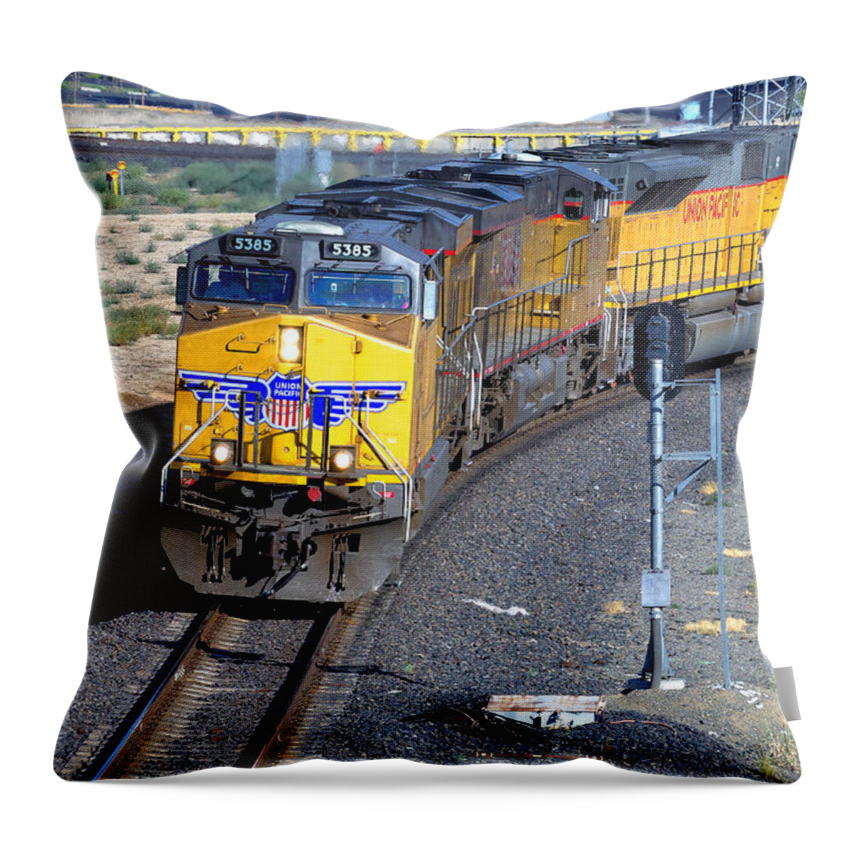 Roseville Throw Pillow featuring the photograph Northbound From Roseville at the Crooked Bridge by Jim Thompson