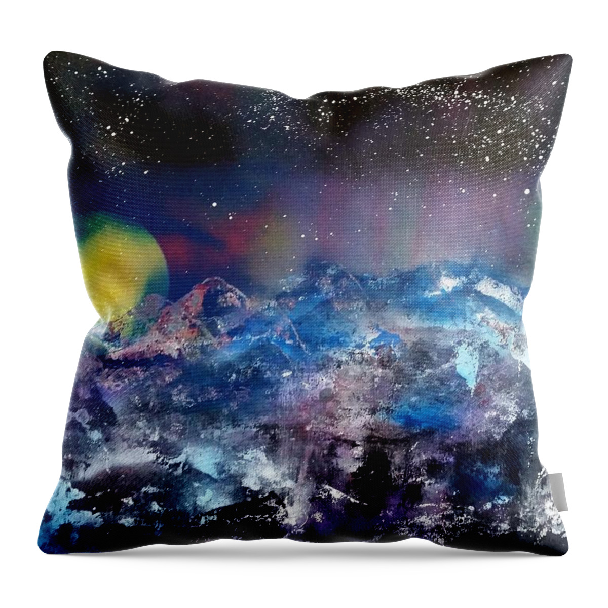 Abstract Throw Pillow featuring the painting Northern Lights Reflection by Gerry Smith