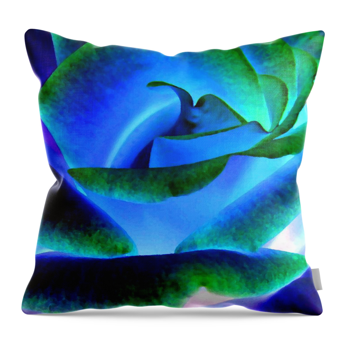 Northern Lights Rose Throw Pillow featuring the digital art Northern Lights Rose by Will Borden