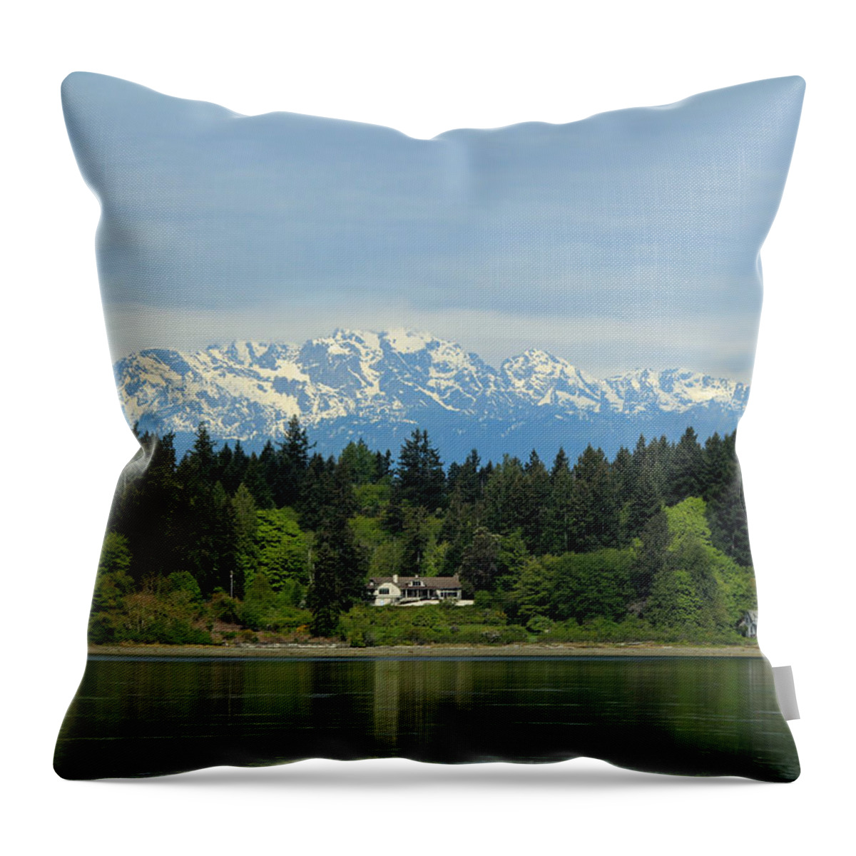 Olympic Mountains Throw Pillow featuring the photograph Northwest Living by E Faithe Lester