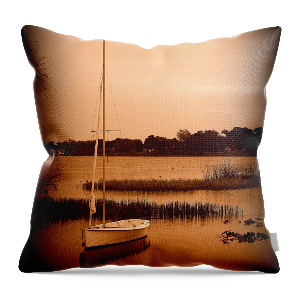 Sailboat Throw Pillow featuring the photograph Nostalgic Summer by Laurie Perry