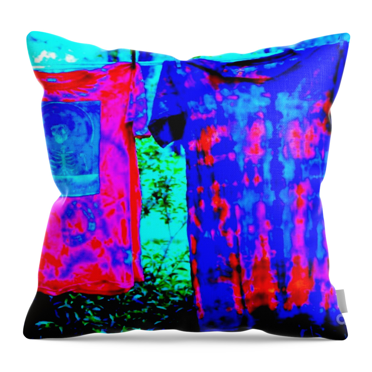 Tie Dye Throw Pillow featuring the photograph Not Fade Away - Tie Dye by Susan Carella