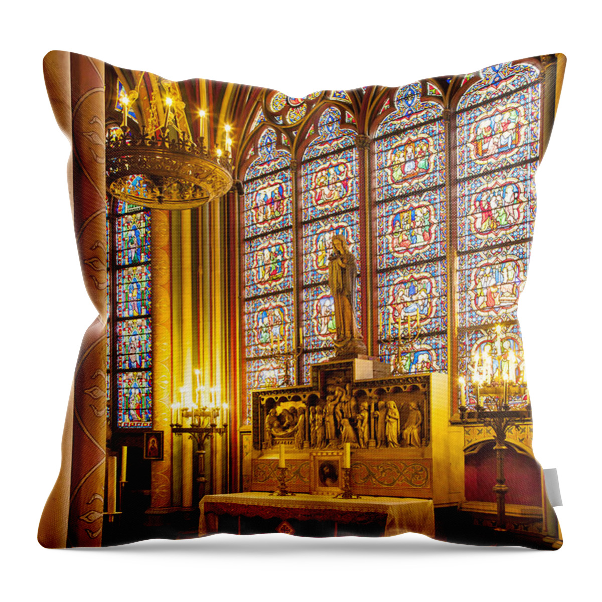 Alter Throw Pillow featuring the photograph Notre Dame Chapel by Brian Jannsen