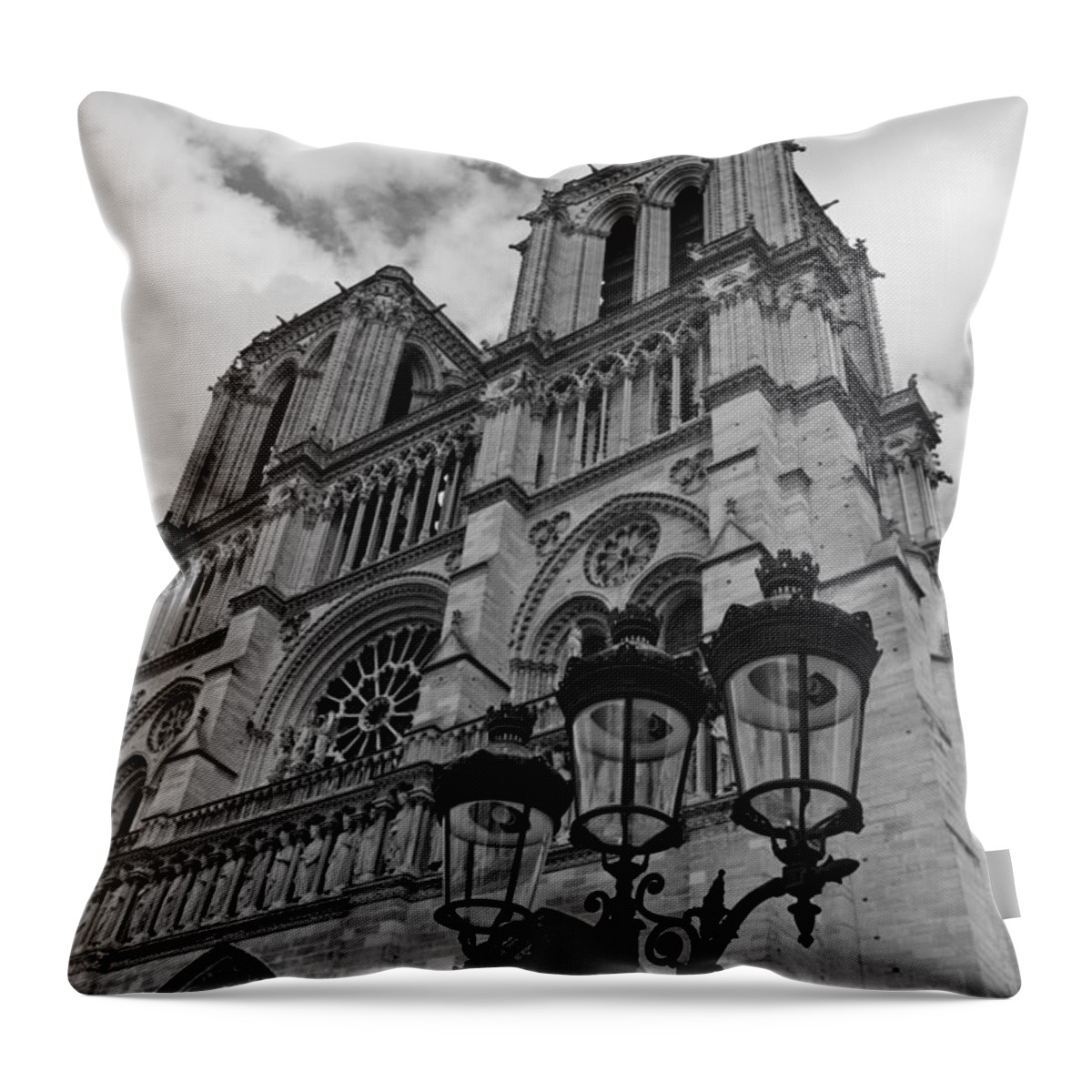Notre Dame Cathedral Throw Pillow featuring the photograph Notre Dame by Maj Seda
