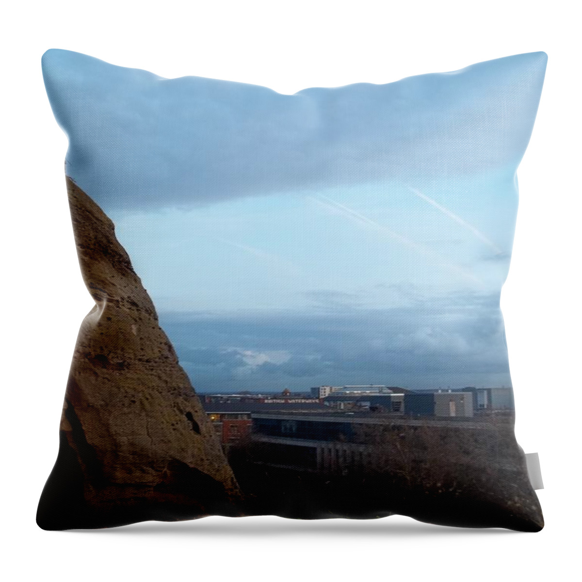 Nottingham Throw Pillow featuring the photograph Nottingham From The Castle Caves by James Potts