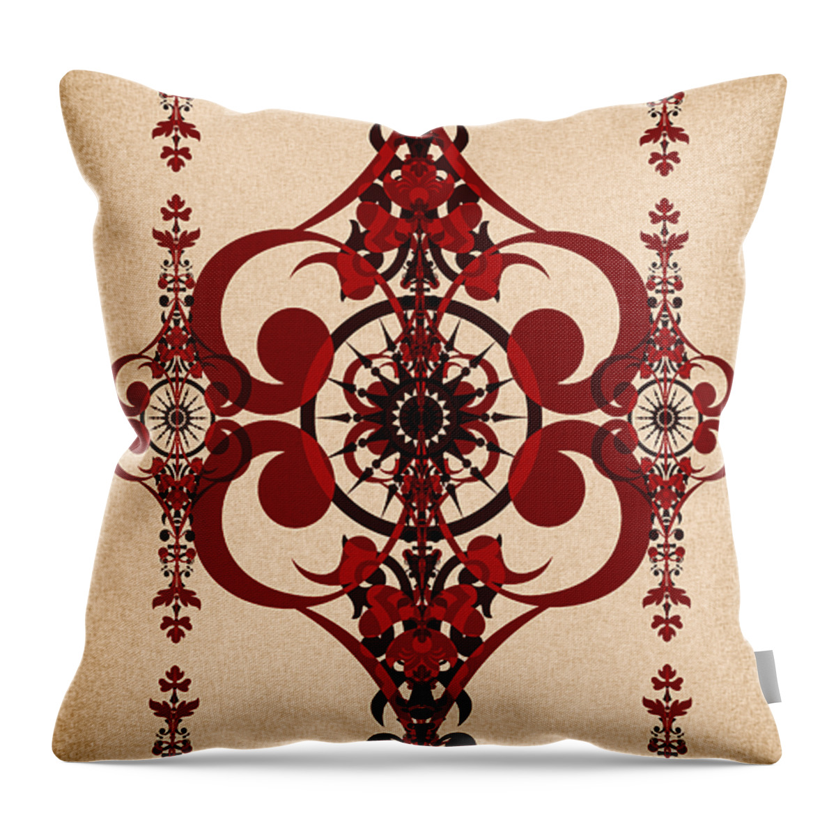 Nouveau Throw Pillow featuring the mixed media Nouveau 4 by Angelina Tamez