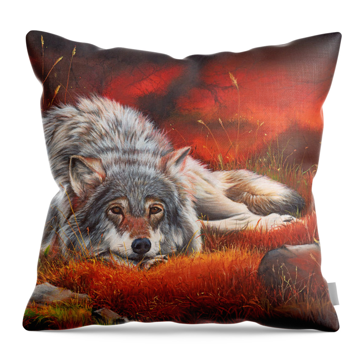 Grey Throw Pillow featuring the pastel Nova by Peter Williams
