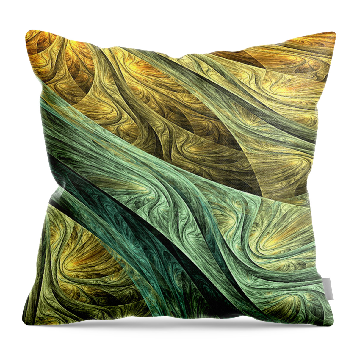Light Green Throw Pillow featuring the digital art Nowhere by Lourry Legarde