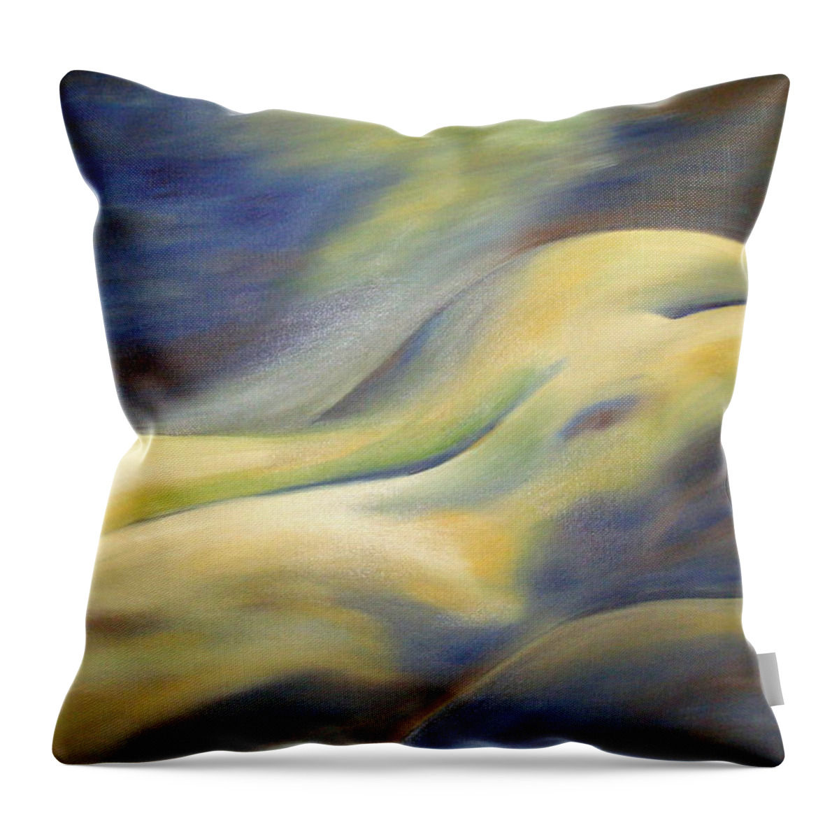 Nude Throw Pillow featuring the painting Nude in the water by Sunel De Lange