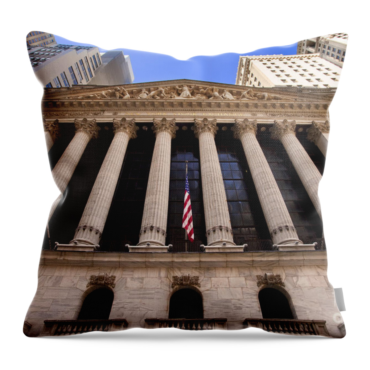 New York Throw Pillow featuring the photograph NY Stock Exchange by Brian Jannsen