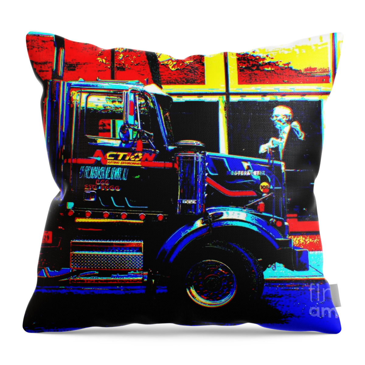 Rogerio Mariani Throw Pillow featuring the mixed media Nyc Christie S by Rogerio Mariani