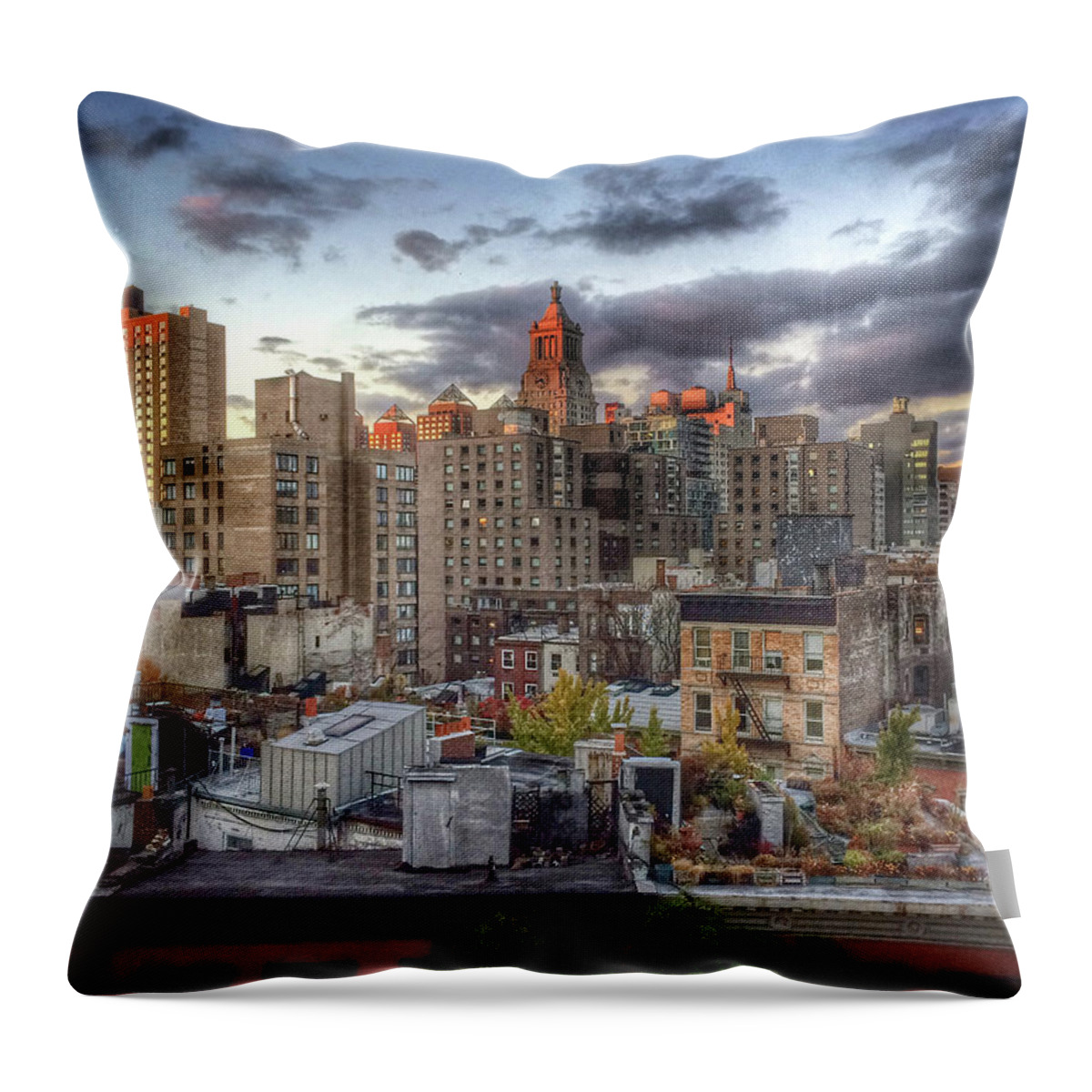 Outdoors Throw Pillow featuring the photograph Nyc Rooftops by Nathan Blaney