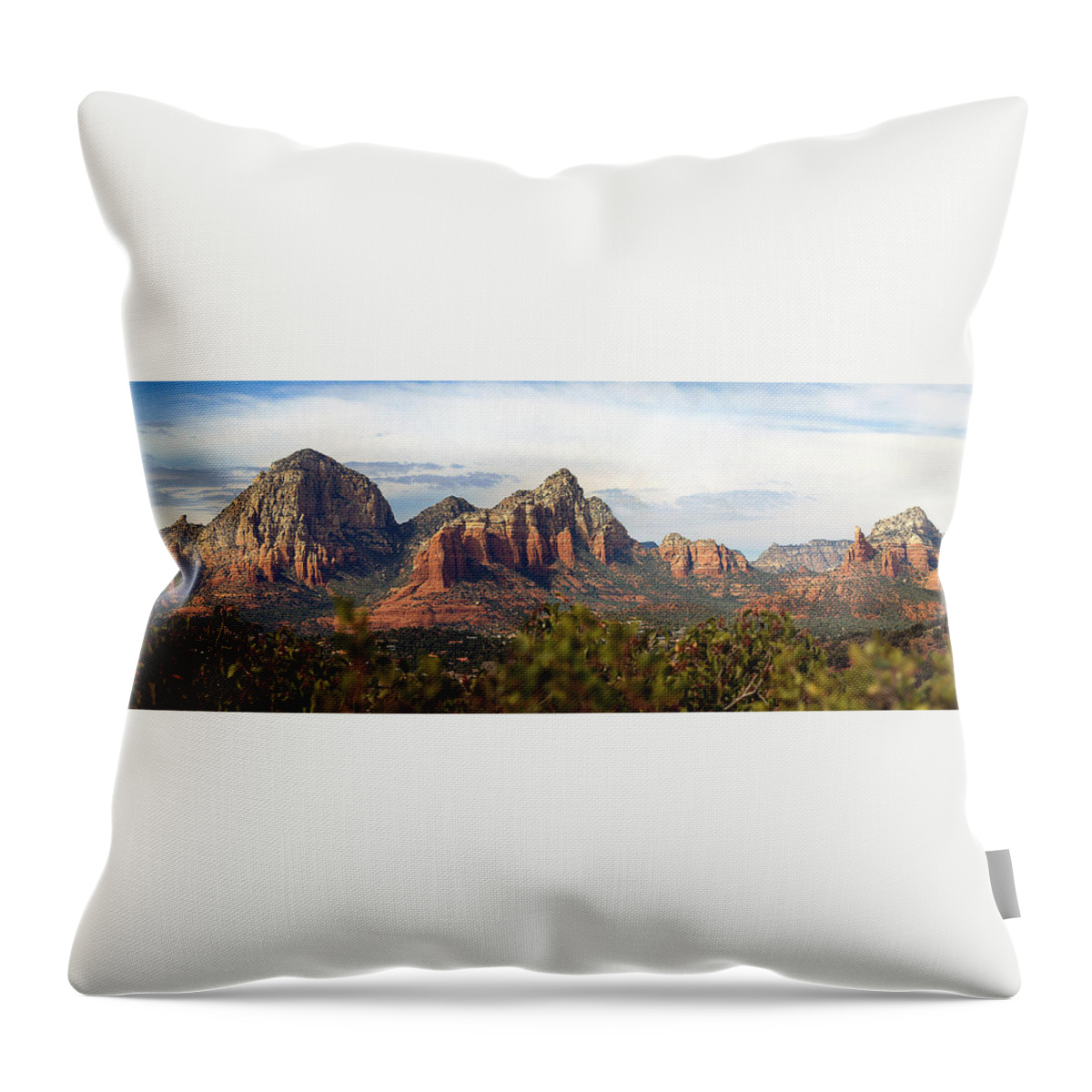 Oak Creek Canyon Throw Pillow featuring the photograph Oak Creek Canyon Sedona Pan by JustJeffAz Photography