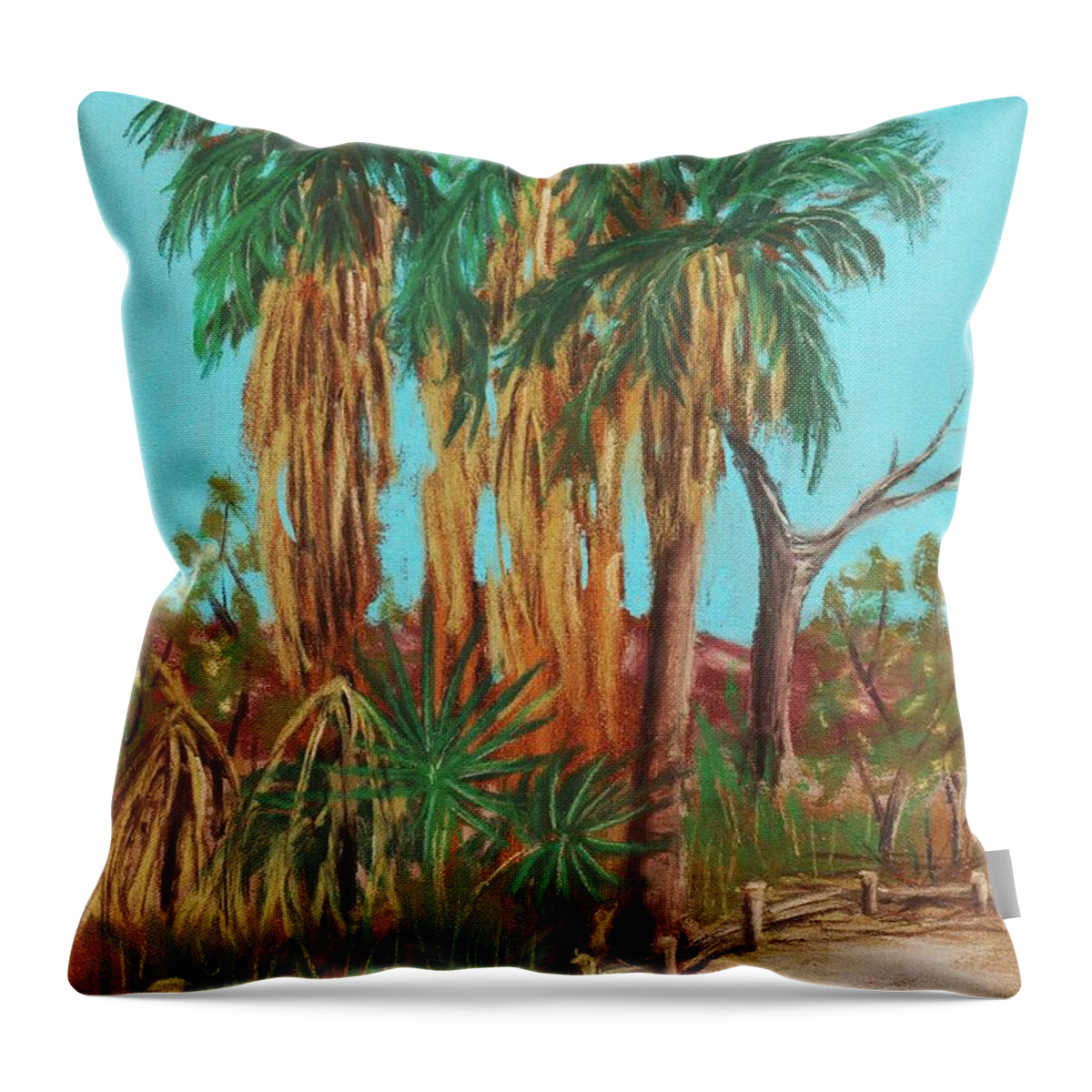 Plant Throw Pillow featuring the painting Oasis by Anastasiya Malakhova