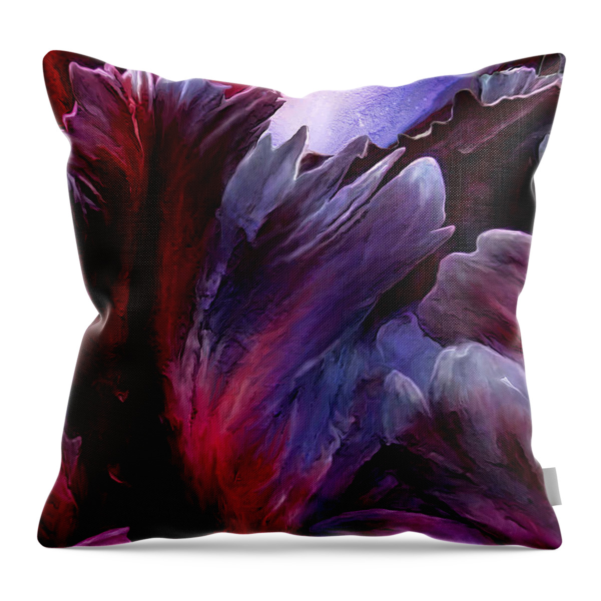 Tulips Throw Pillow featuring the mixed media Obsession by Carol Cavalaris