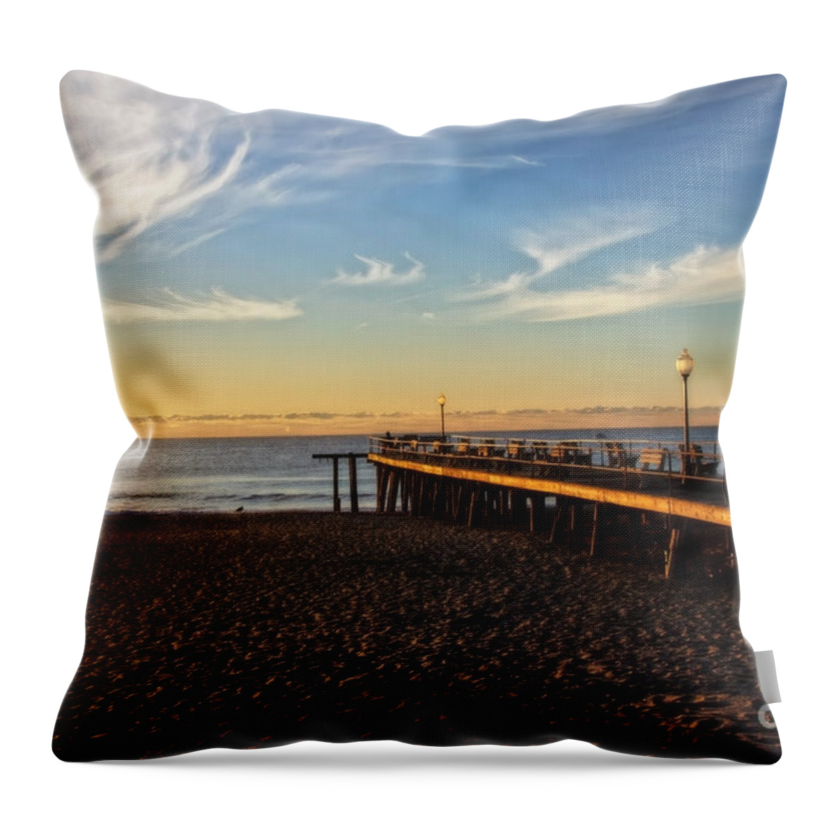 Ocean Grove Throw Pillow featuring the photograph Ocean Grove Sunrise by Debra Fedchin