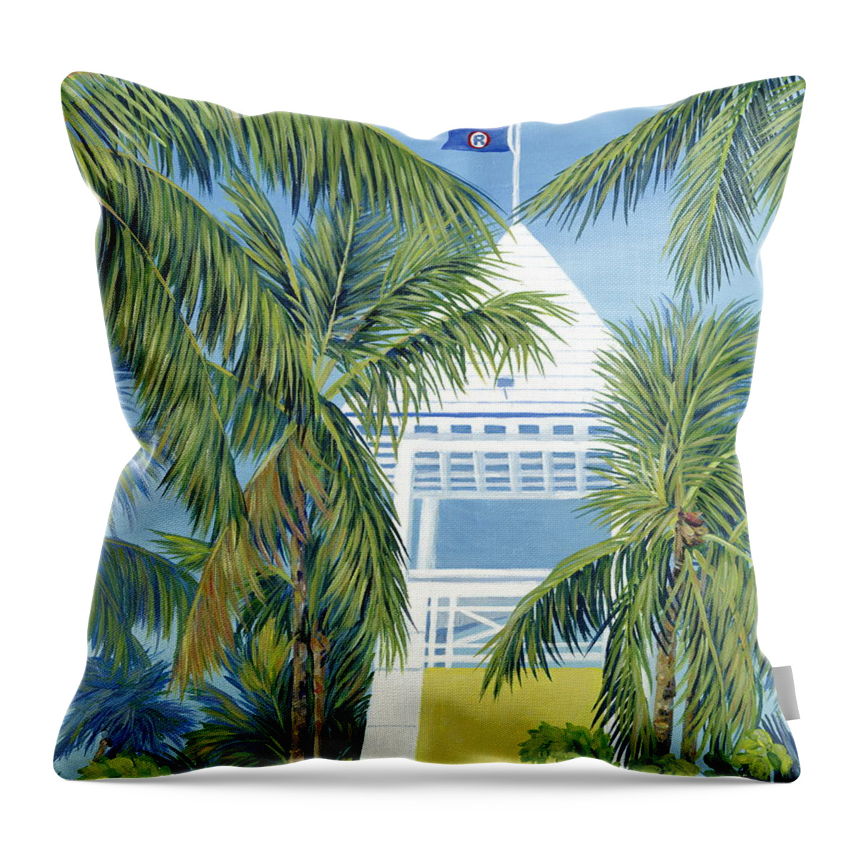 Ocean Reef Club Throw Pillow featuring the painting Ocean Reef Club by Danielle Perry