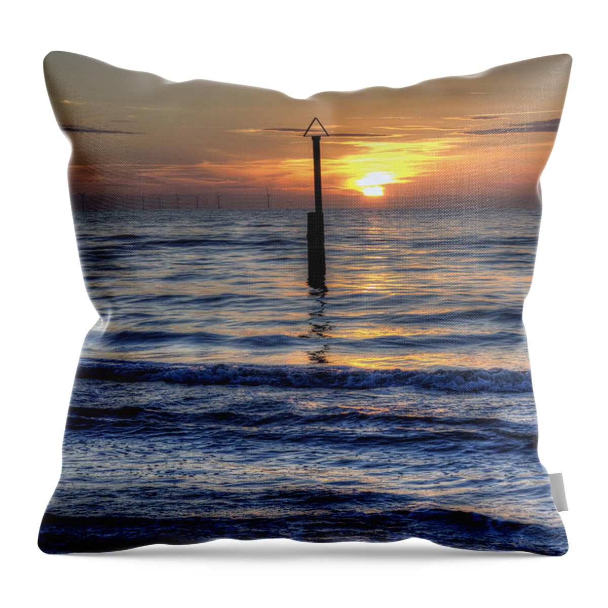 Sunset Throw Pillow featuring the photograph Ocean Sunset by Ian Mitchell