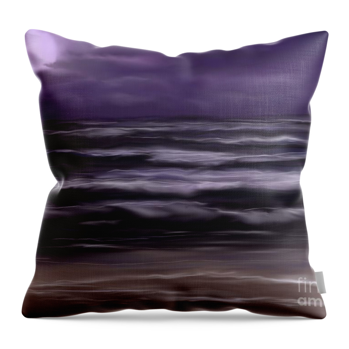 Night Throw Pillow featuring the painting Ocean Night by Roxy Riou