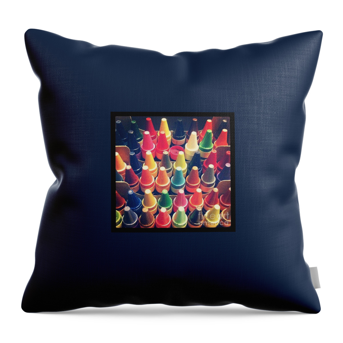 Crayons Throw Pillow featuring the photograph Odd Man Out by Denise Railey