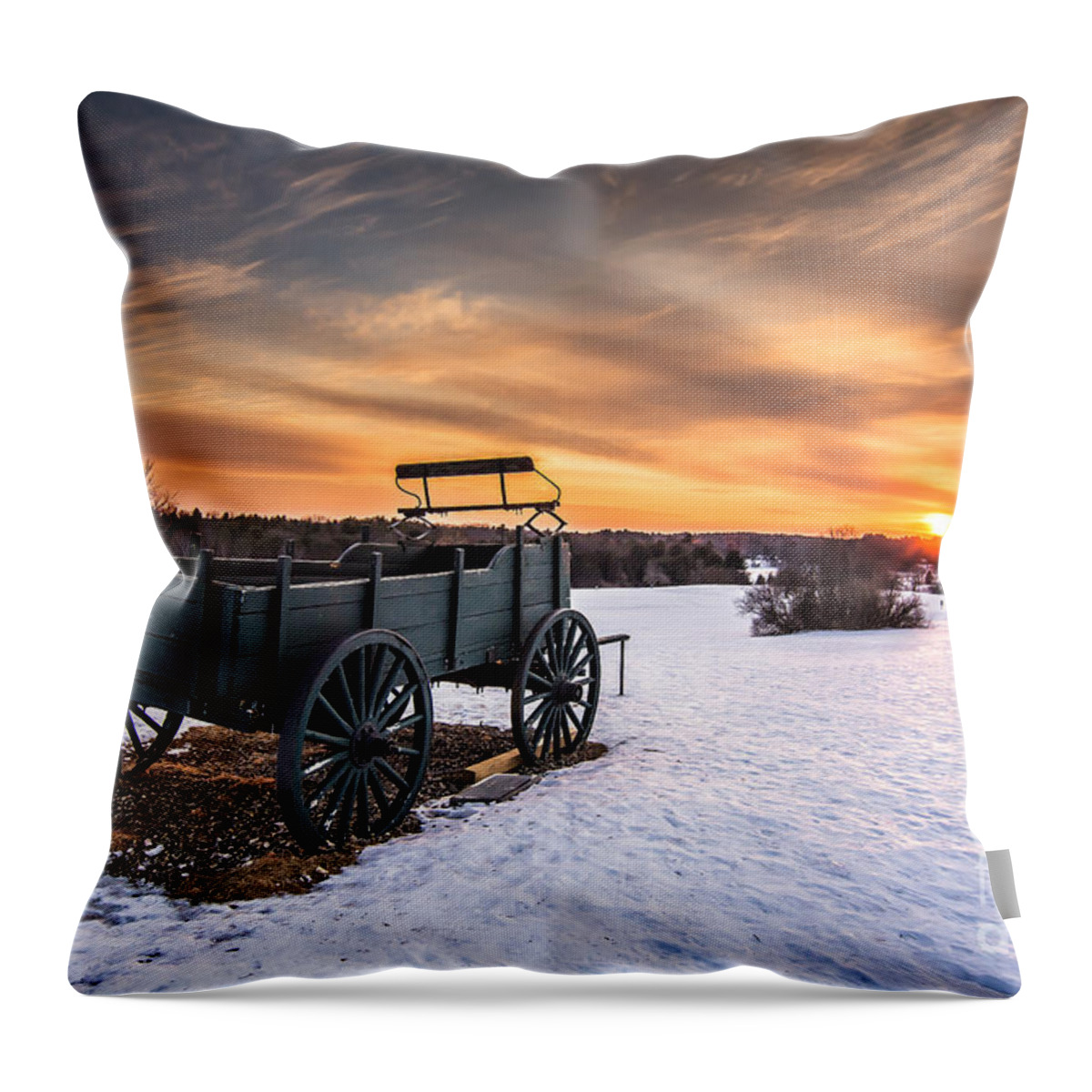 Wagon Hill Throw Pillow featuring the photograph Off into the sunset by Scott Thorp