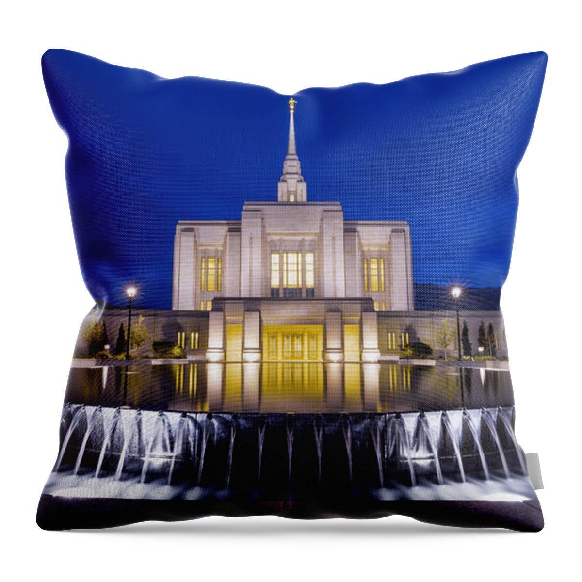Ogden Throw Pillow featuring the photograph Ogden Temple II by Chad Dutson
