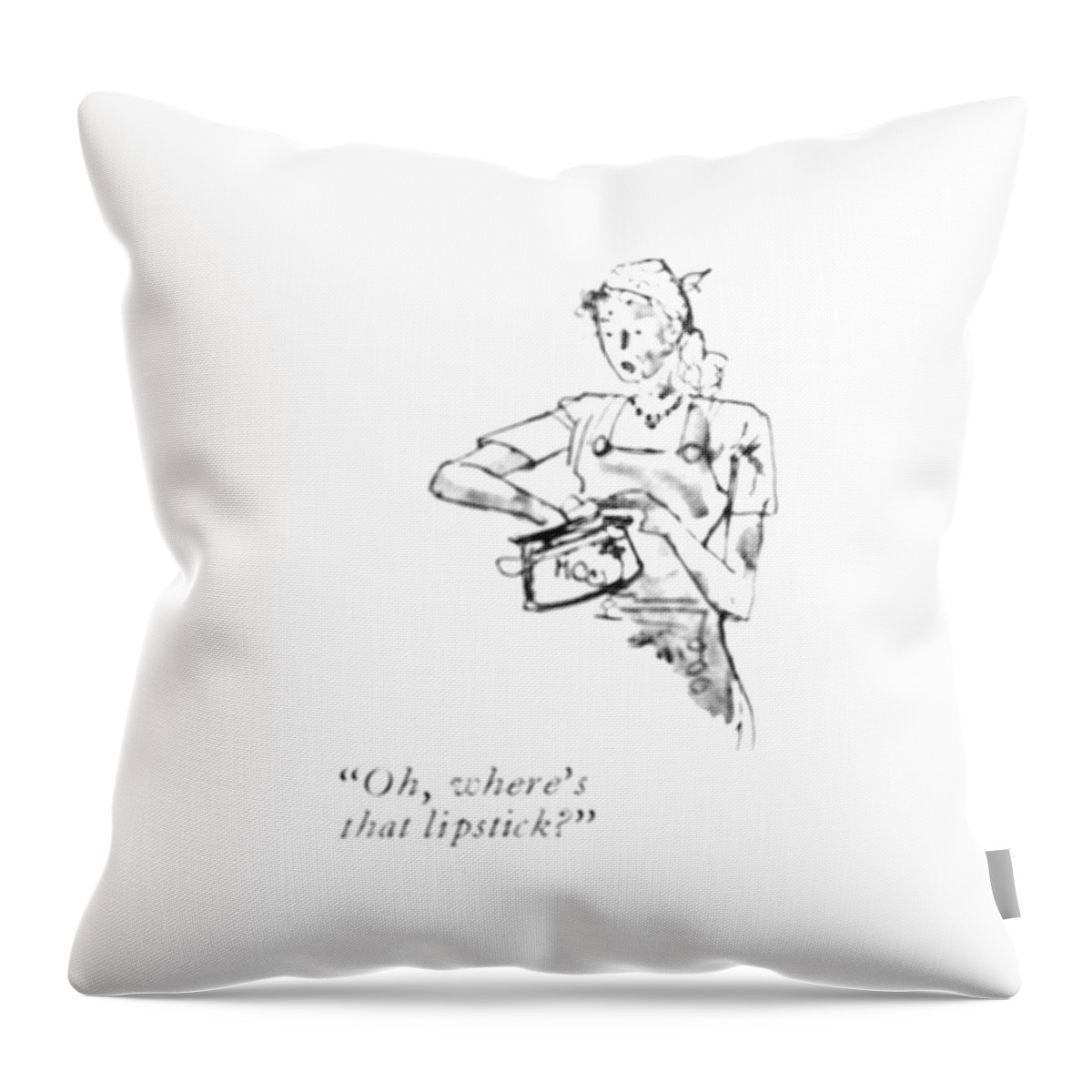 Oh, Where's That Lipstick? Throw Pillow