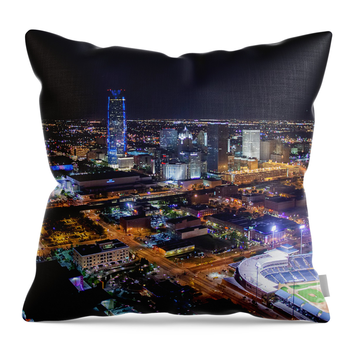 Oklahoma City Throw Pillow featuring the photograph Oks00510 by Cooper Ross