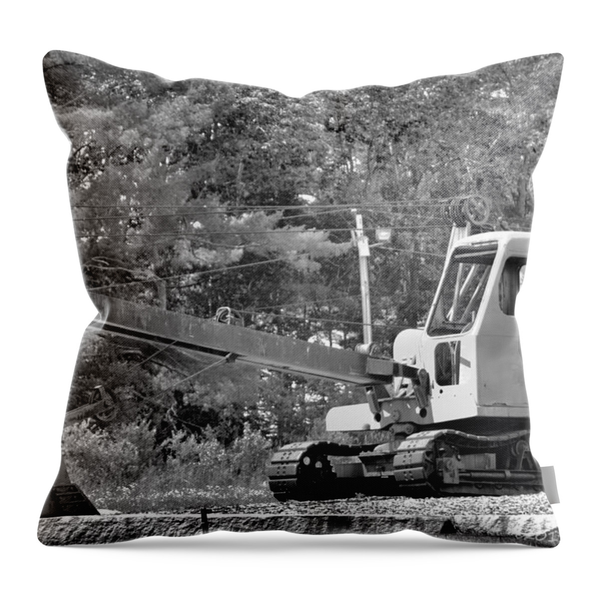 Old Throw Pillow featuring the photograph Old Backhoe by Tara Potts
