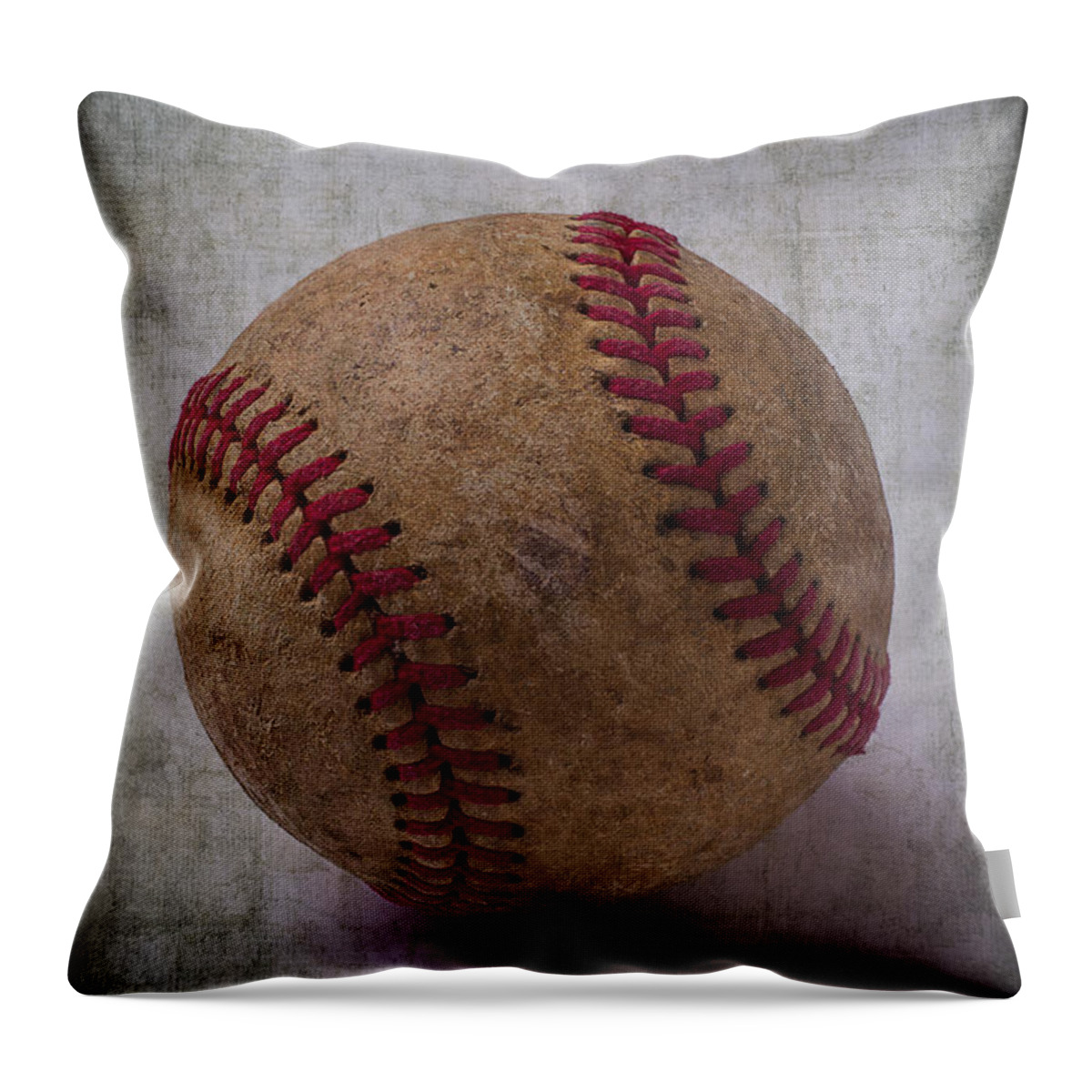 Old Throw Pillow featuring the photograph Old Baseball by Garry Gay