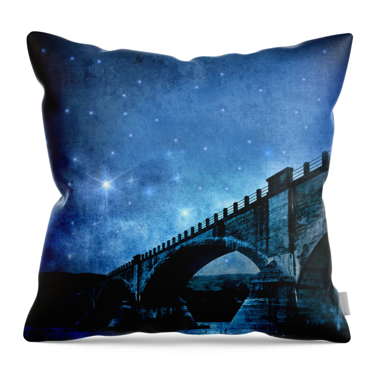 Bridge Throw Pillow featuring the photograph Old Bridge Over River by Jill Battaglia