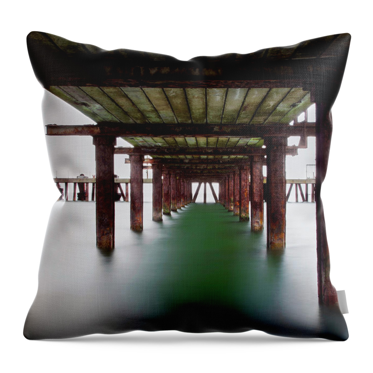 Underpass Throw Pillow featuring the photograph Old Bridge by Photography By Lana Galina