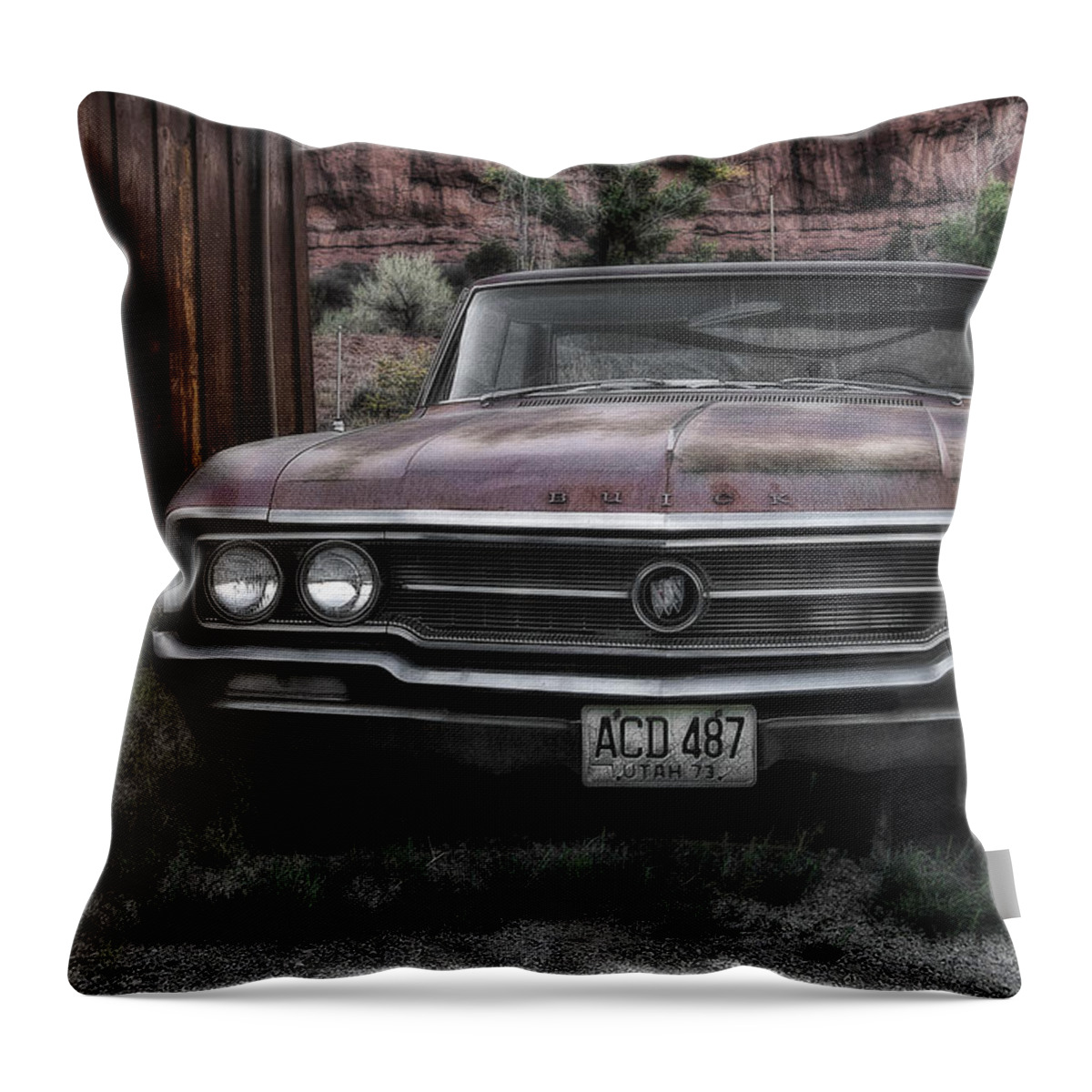 Buick Throw Pillow featuring the photograph Old Buick by Erika Fawcett