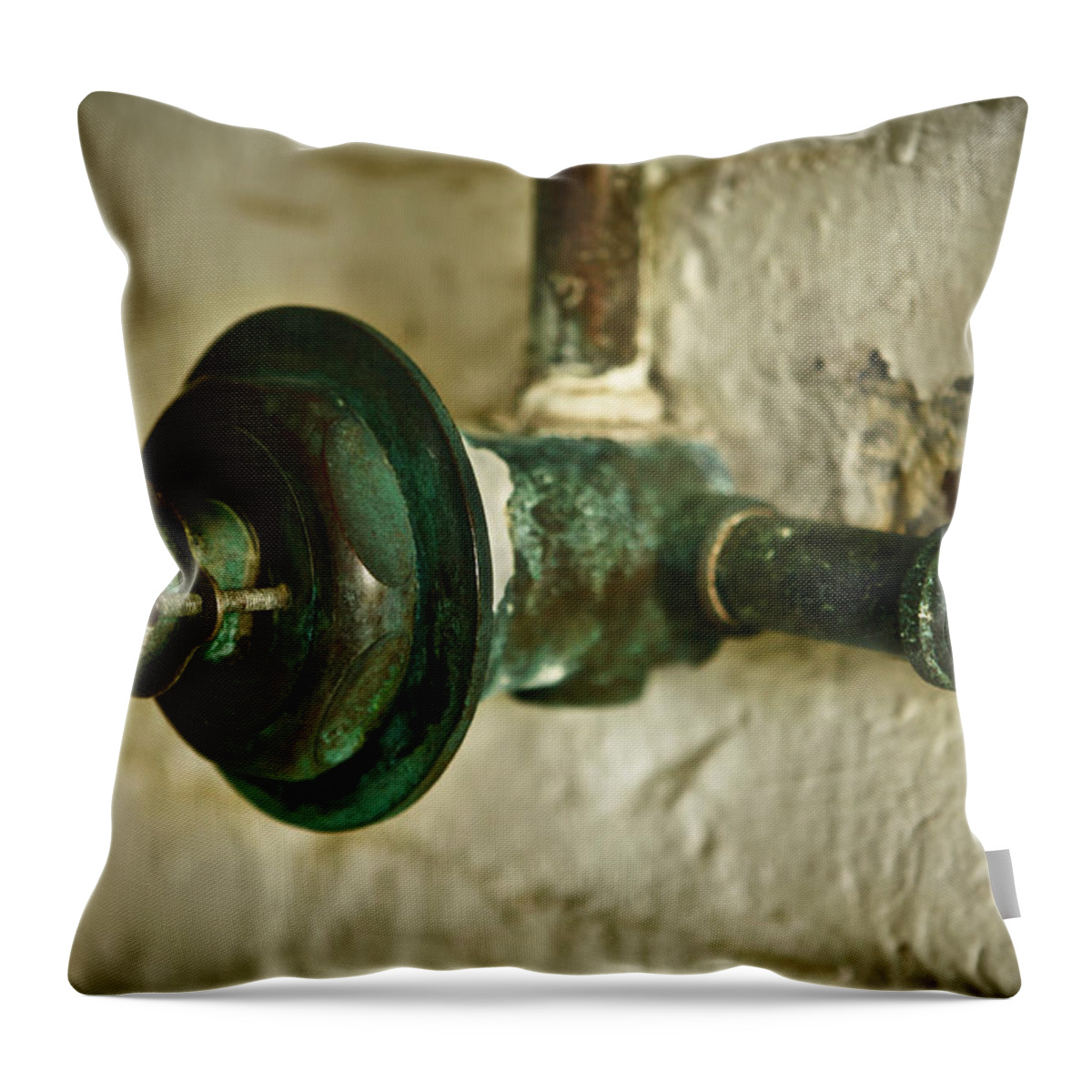 Old Throw Pillow featuring the photograph Old Copper Pipes by Marilyn Hunt