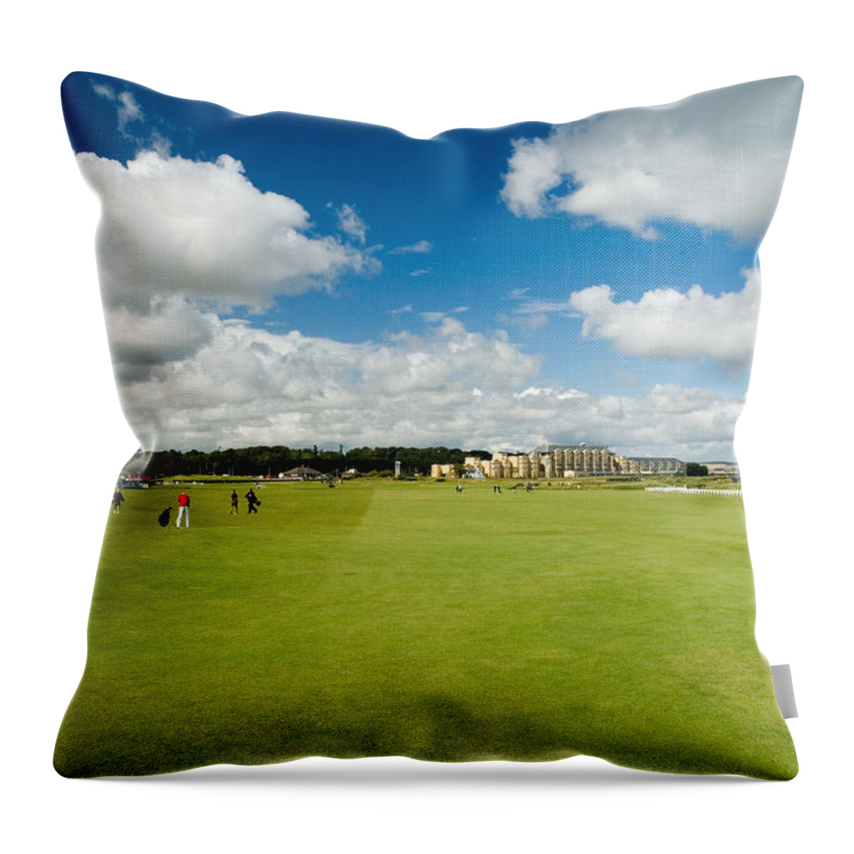 Golf Throw Pillow featuring the photograph Old Course Fairways by Jeremy Voisey
